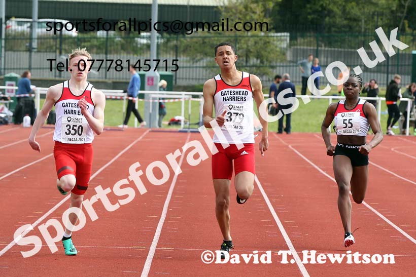 200 metres, 2021 NECAA Middlesbrough Open Meting, Sunday, May 9th. Photo: David T. Hewitson/Sports for All Pics